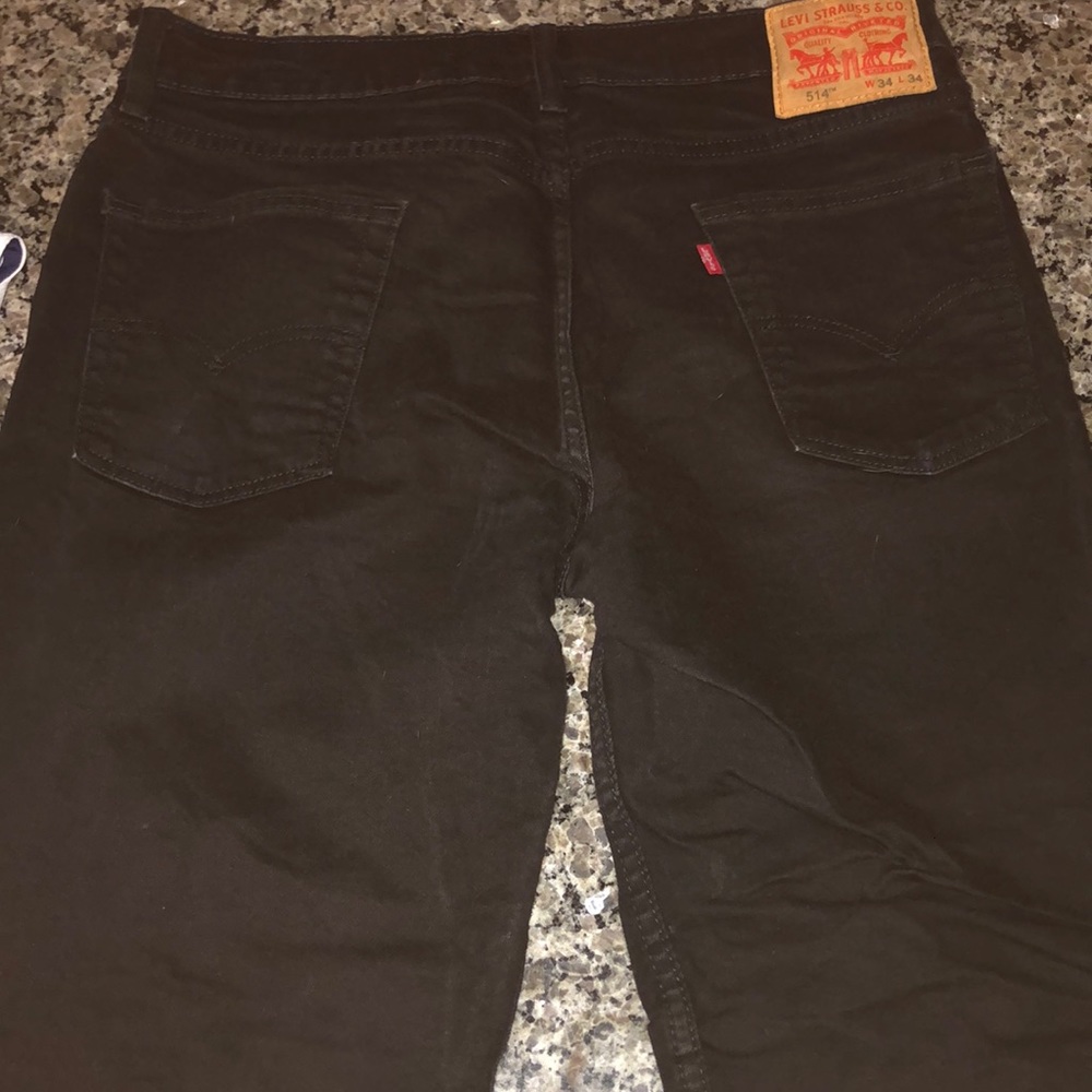 34 Black Levi Straus Straight Fit Jeans